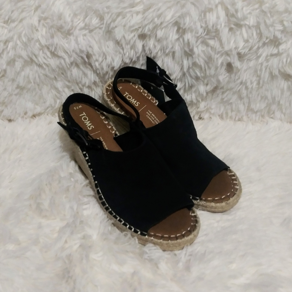 2×$40 TOMS Monica Suede Rope wedge Sandals - Picture 7 of 9